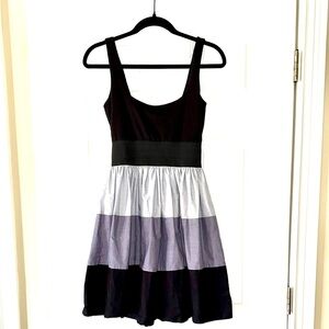 Necessary Objects Black/Gray Sleeveless Fit and Flare Mini Dress